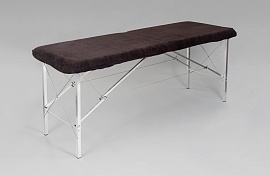 Чехол махровый на кушетку на резинке (с бордюром), 180х60 см, Шоколадный, 1 шт/упк